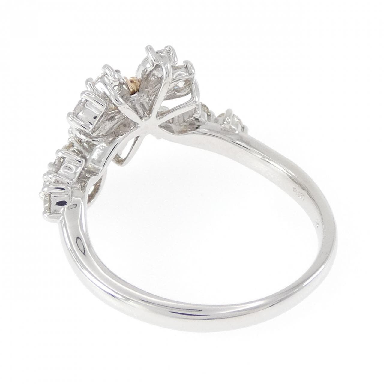 PT950/K18PG フラワー ピンクダイヤモンド リング 0.034CT
