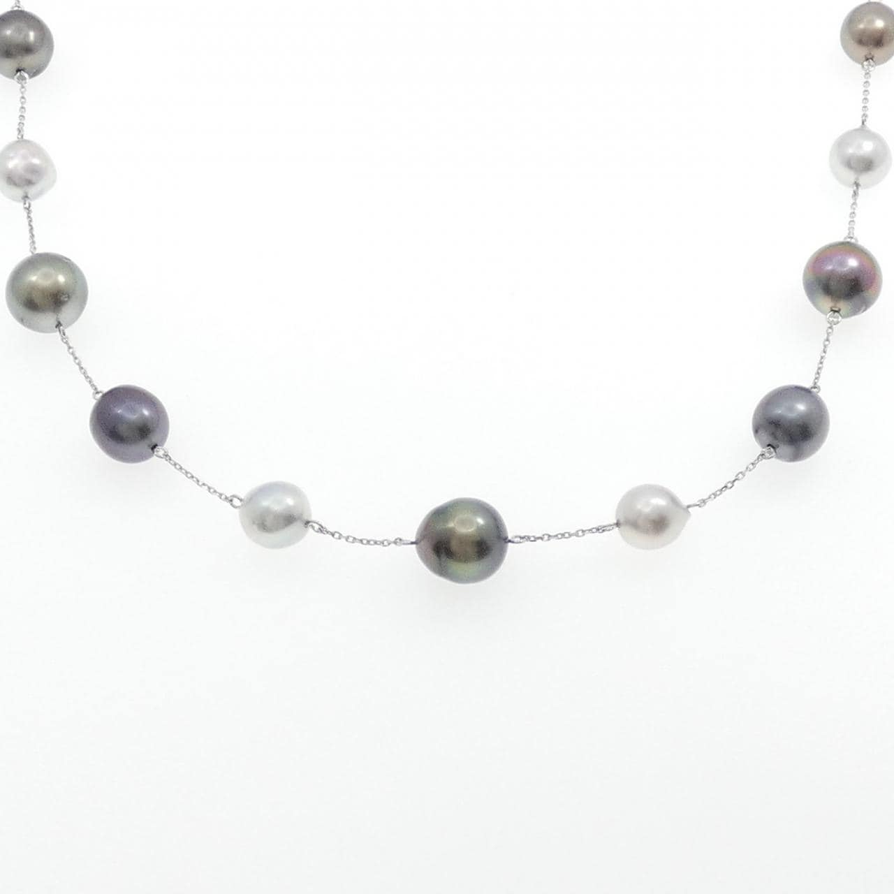 K14WG 黒蝶パール ネックレス