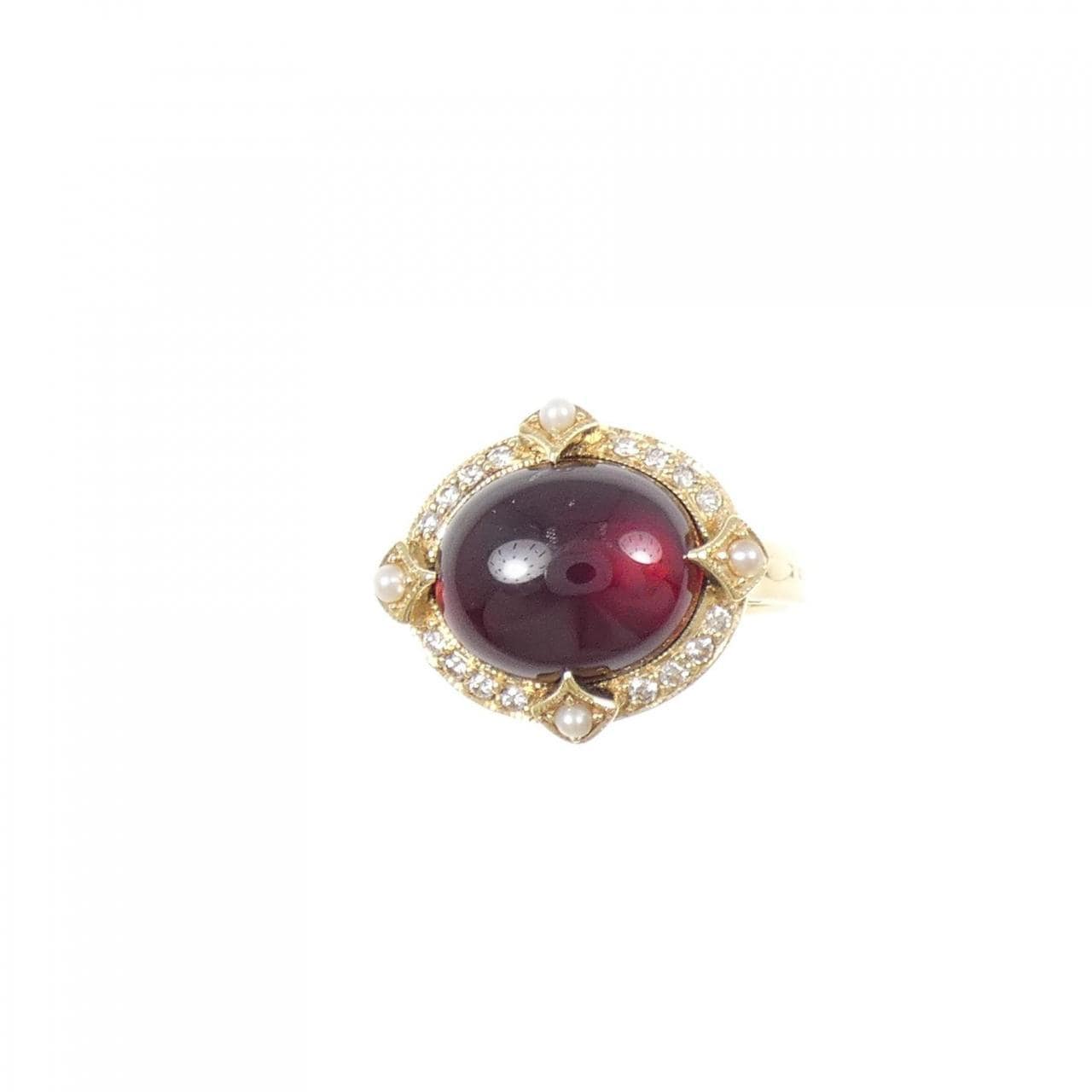 K18YG ガーネット リング 5.64CT