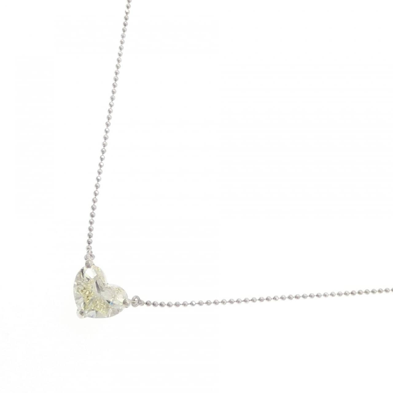 PT900/PT850 ダイヤモンド ネックレス 2.015CT VLY VS2 ハートシェイプ