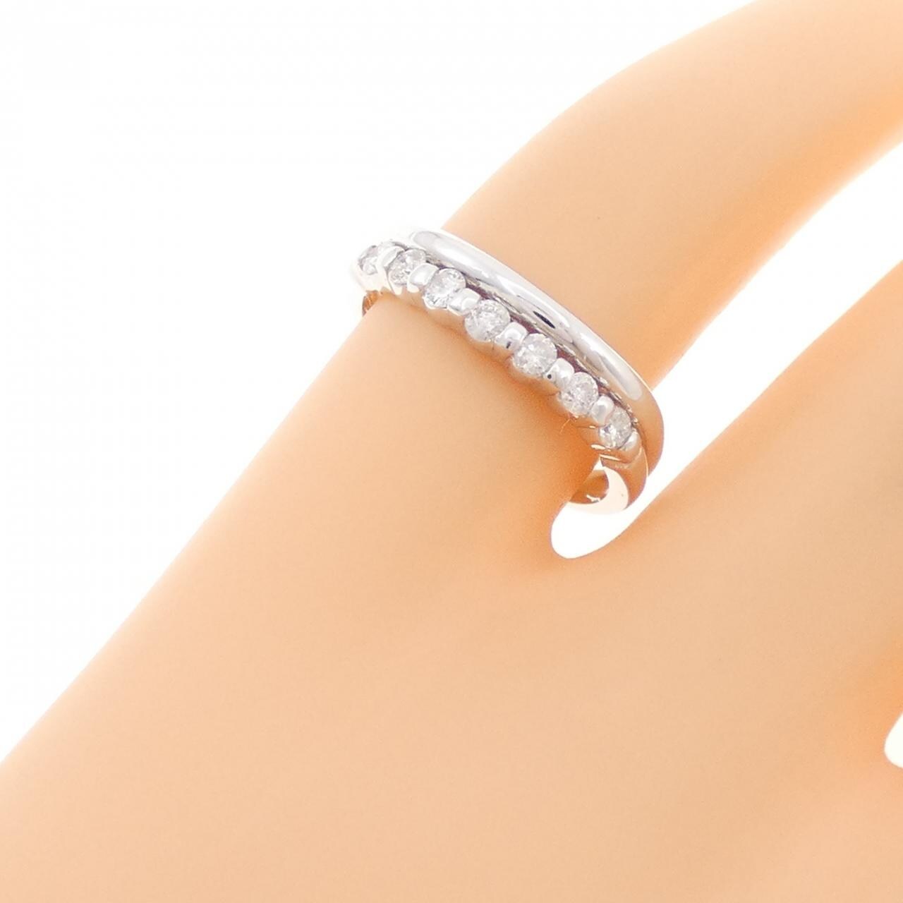 K14WG ダイヤモンド ピンキーリング 0.19CT