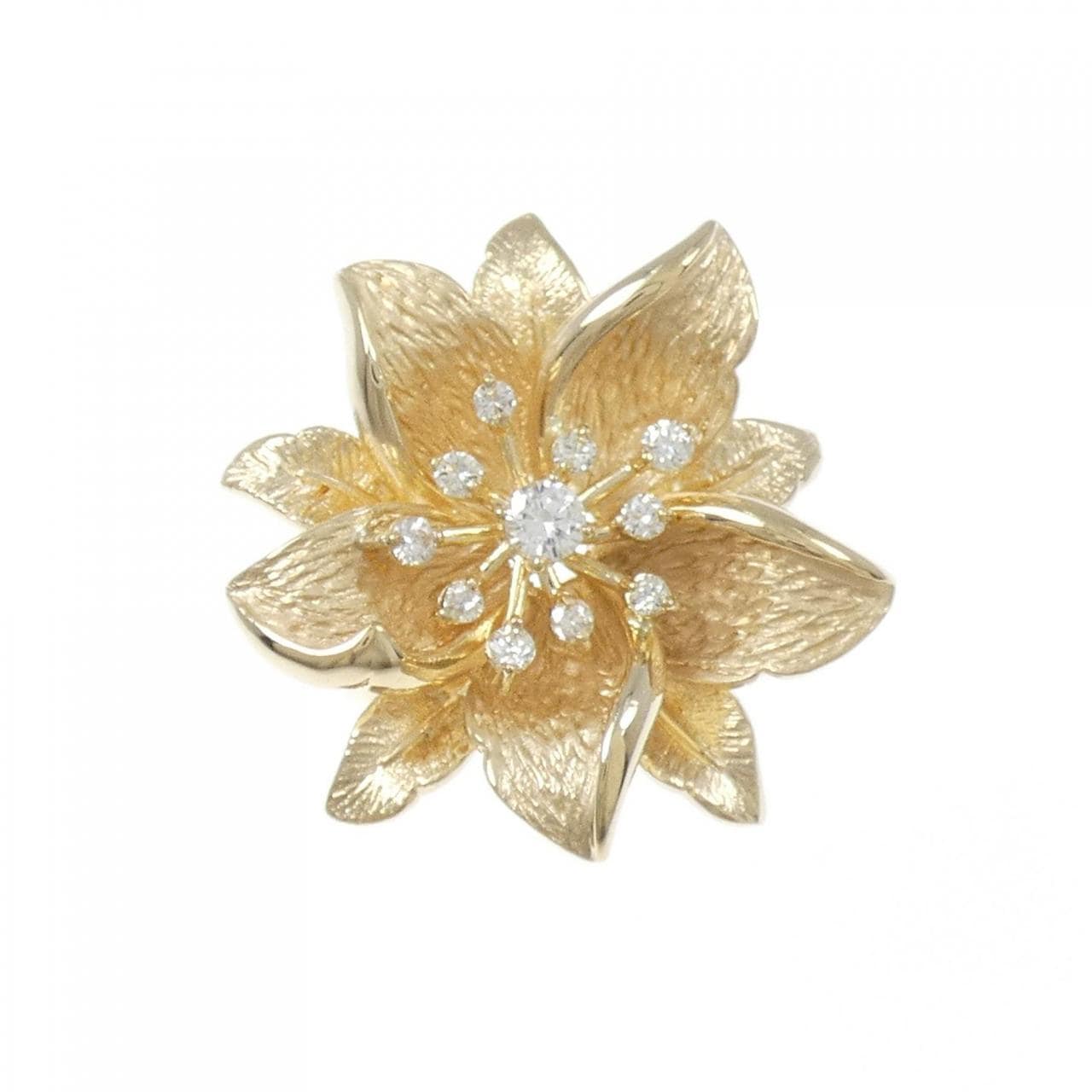 K18YG flower Diamond ring 0.31CT