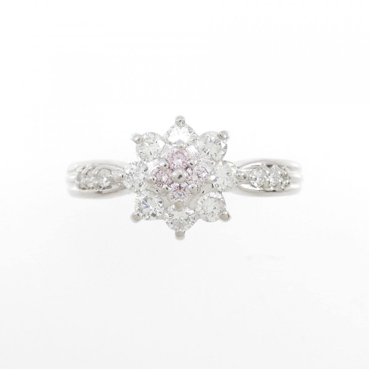 PT Flower Pink diamond Ring 0.07CT