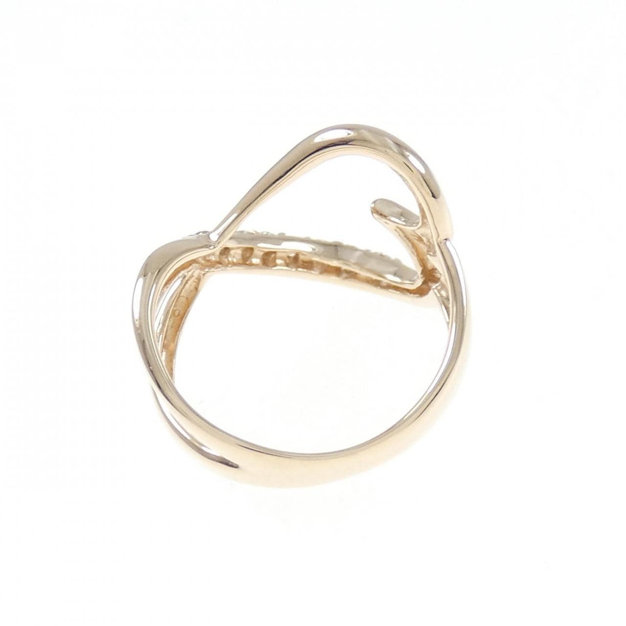 K18PG ハート ダイヤモンド ピンキー リング 0.18CT