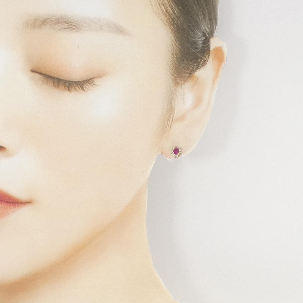 K18YG ルビー ピアス