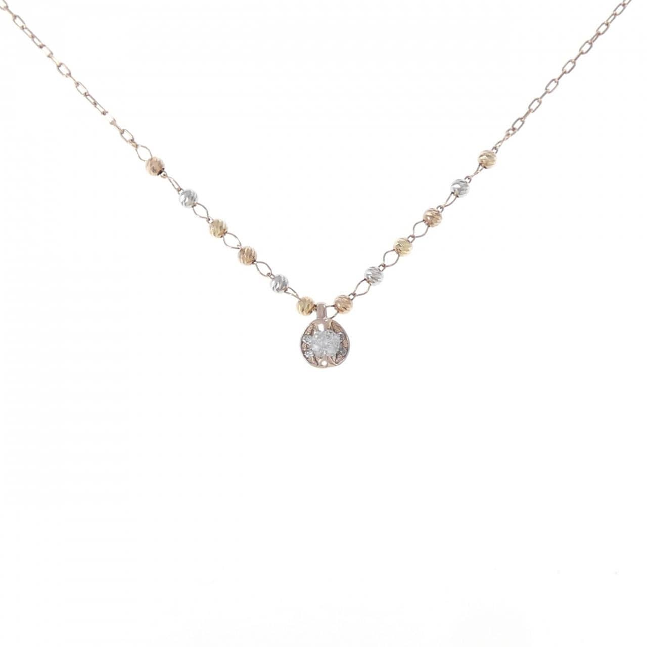 K10スリーカラー ダイヤモンド ネックレス 0.10CT