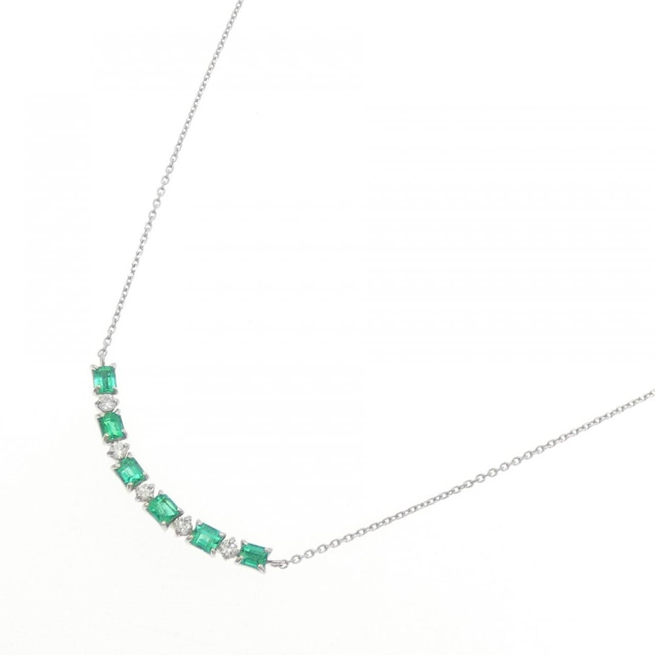 PT900/PT850 エメラルド ネックレス 0.52CT