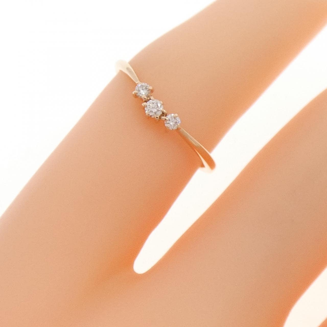 K10PG ダイヤモンド ピンキーリング 0.04CT