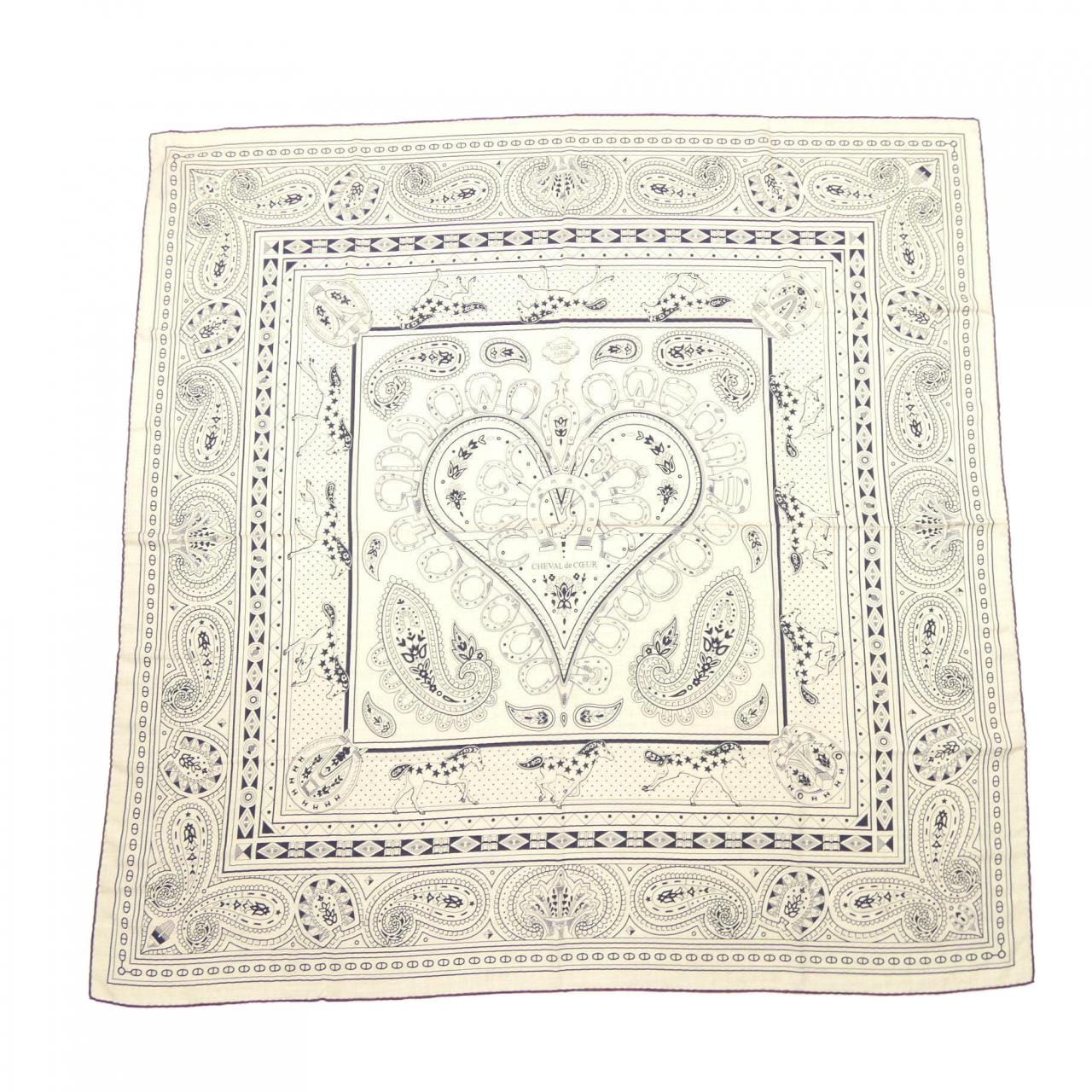 エルメス HERMES CHEVAL DE COEUR BANDANA H244259S カレジェアン140 ショール
