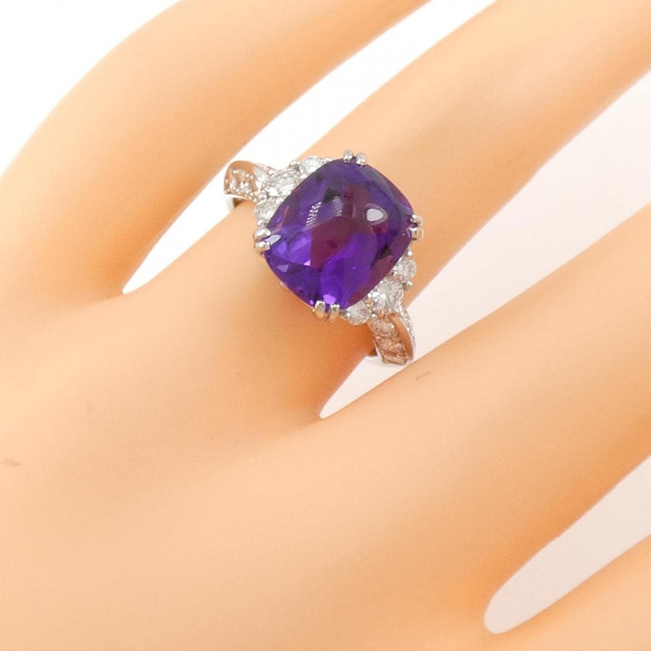 PT900紫水晶戒指4.24CT