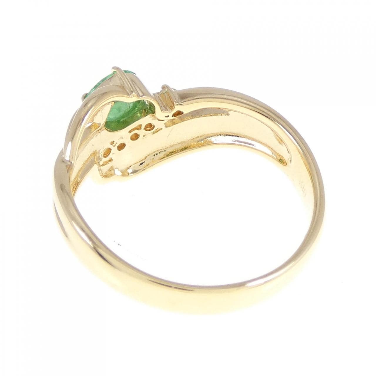 K18YG emerald ring 0.35CT