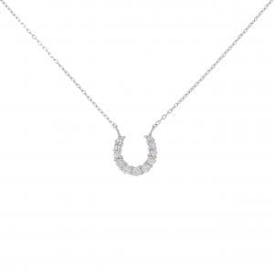 K18WG ホースシュー ダイヤモンド ネックレス 0.10CT