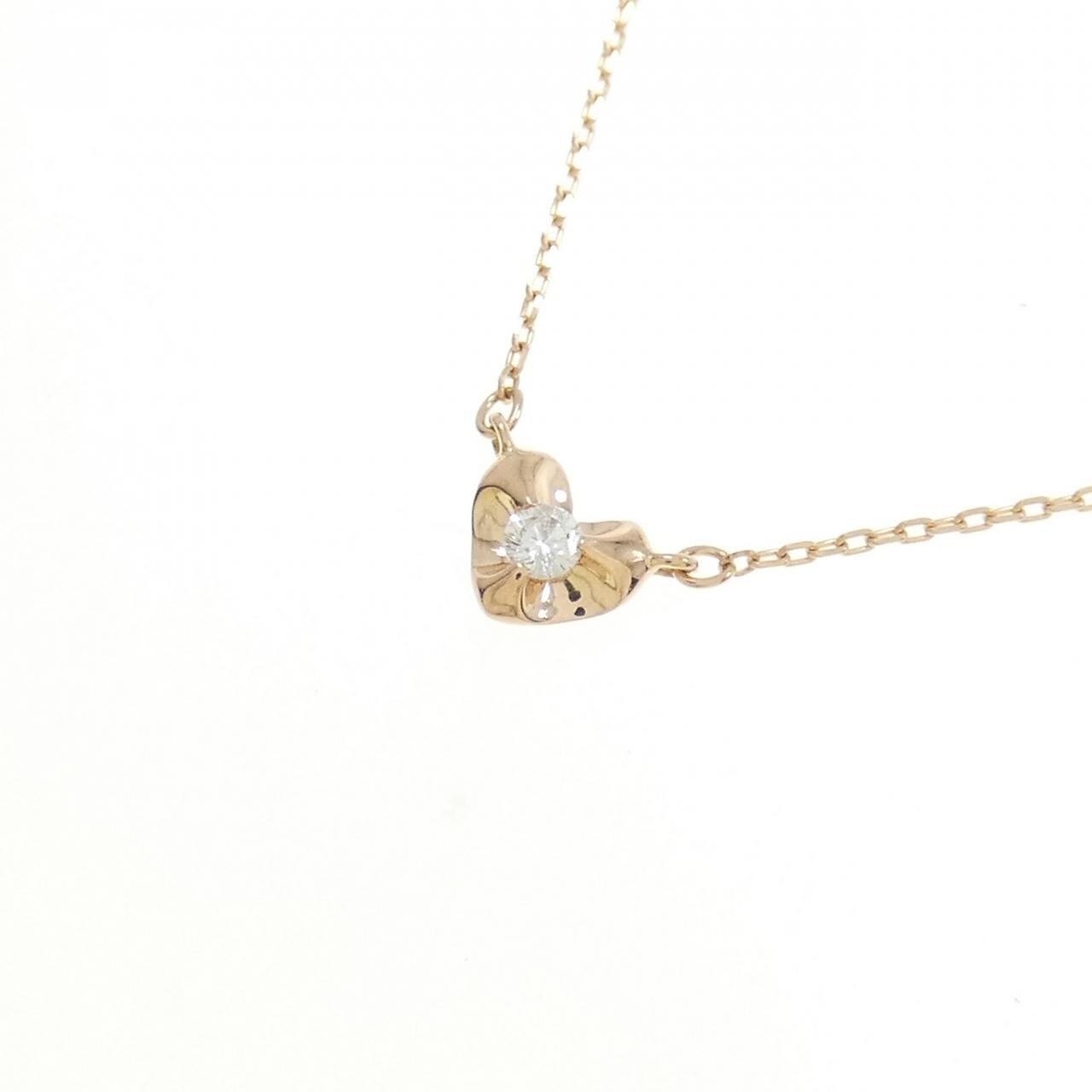 K18YG ハート ダイヤモンド ネックレス 0.03CT