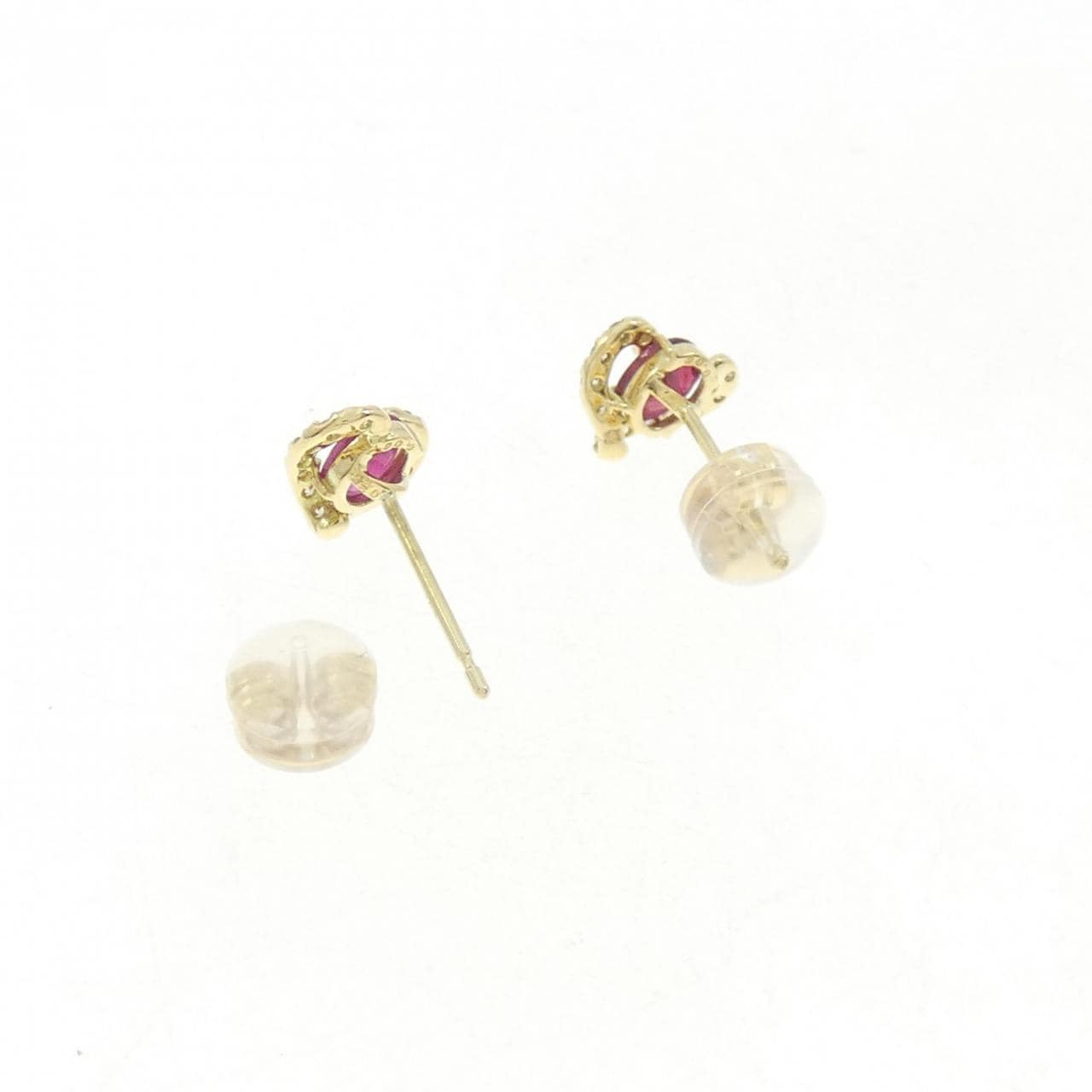 750YG ハート ルビー ピアス 0.56CT