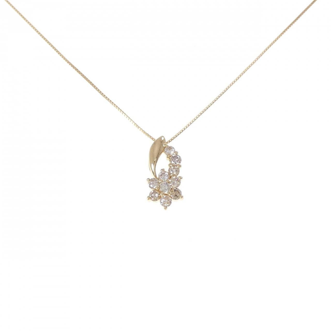 K18YG flower Diamond necklace 0.50CT