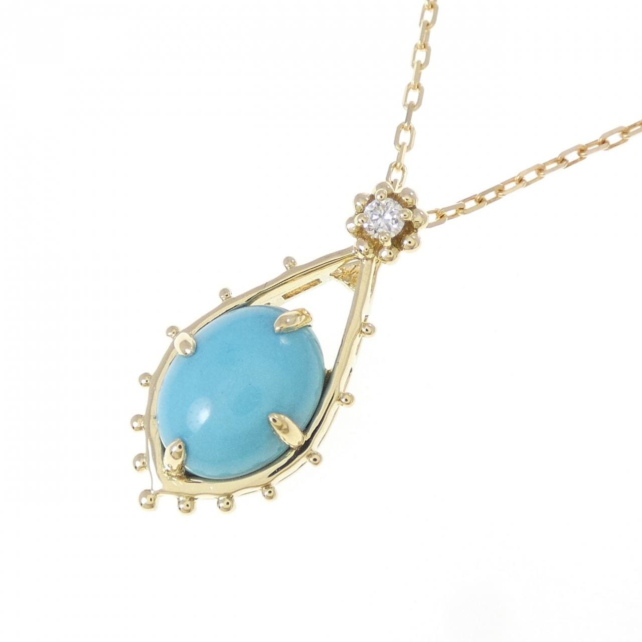 K18YG ターコイズ ネックレス 1.30CT