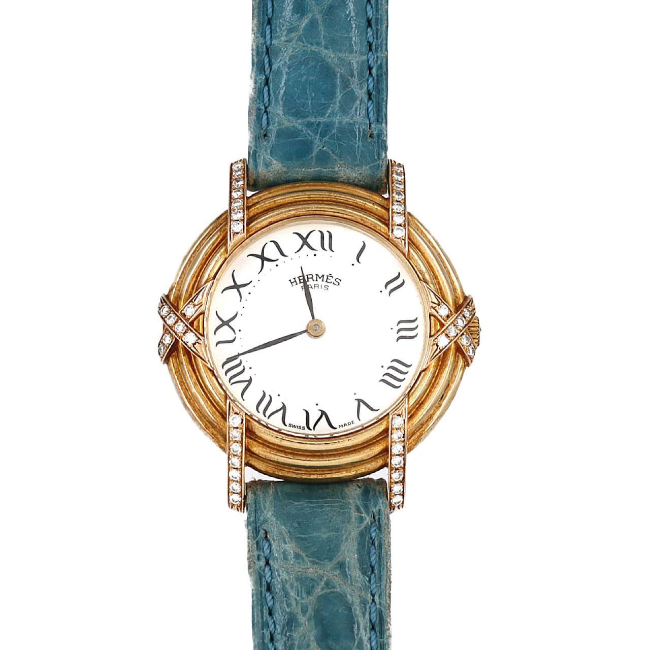 【ノーメンテナンス還元価格】エルメス ルバン YGxPG/14P･ラグD YGxPG クォーツ