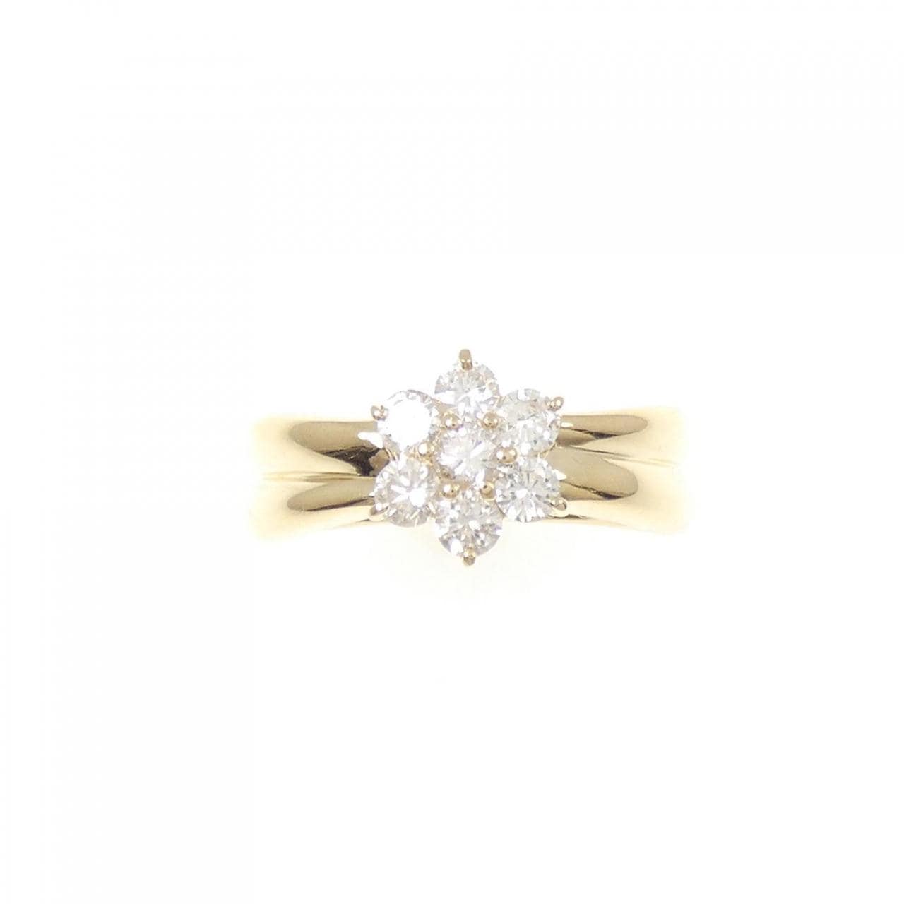 K18YG フラワー ダイヤモンド リング 0.57CT