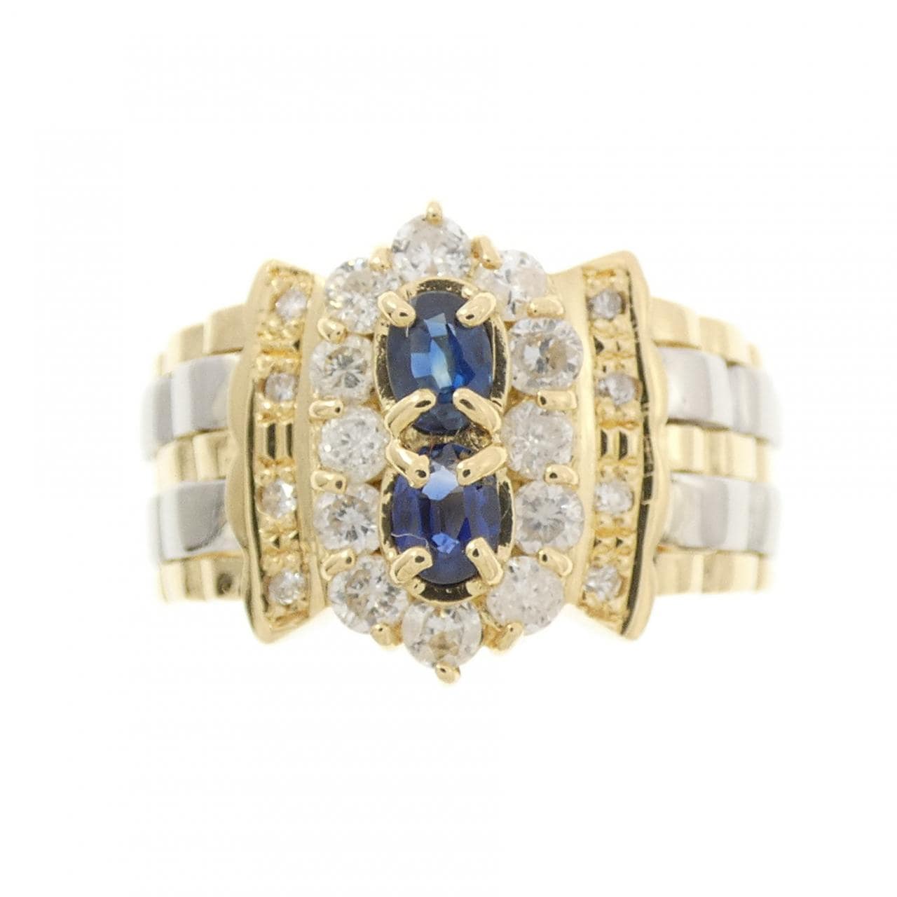 K18YG/PT900 サファイヤ リング 0.32CT
