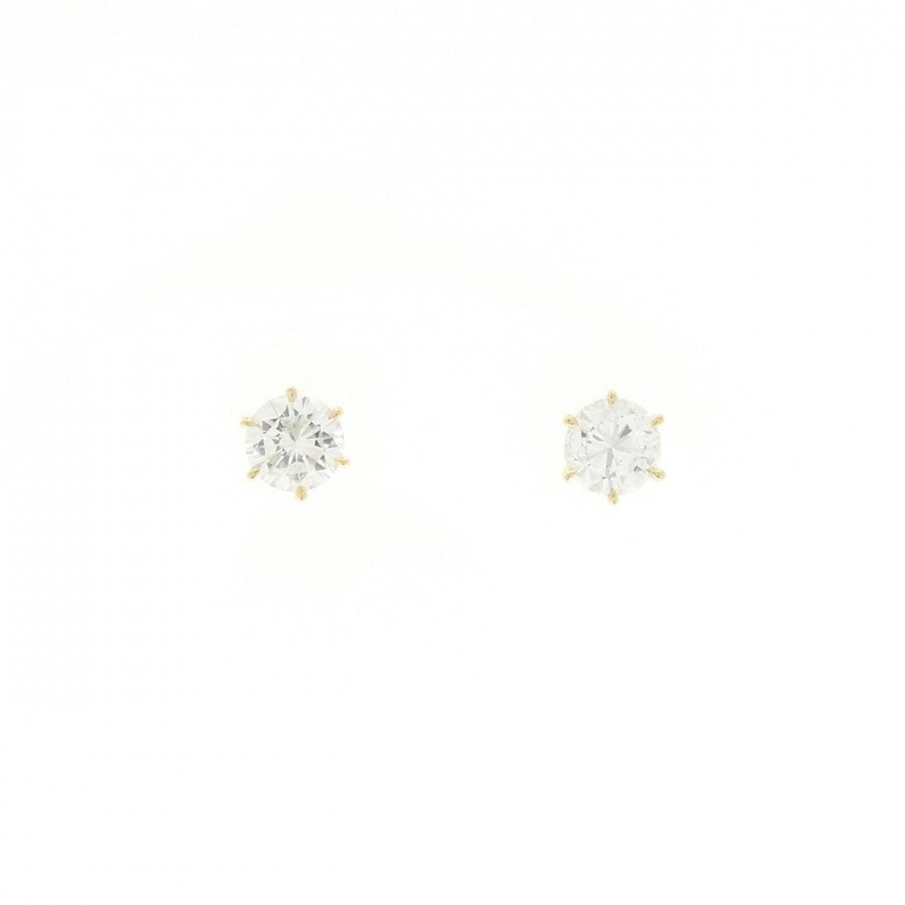 【リメイク】K18YG/ST ダイヤモンド ピアス 0.356CT 0.359CT H SI2 VG-GOOD