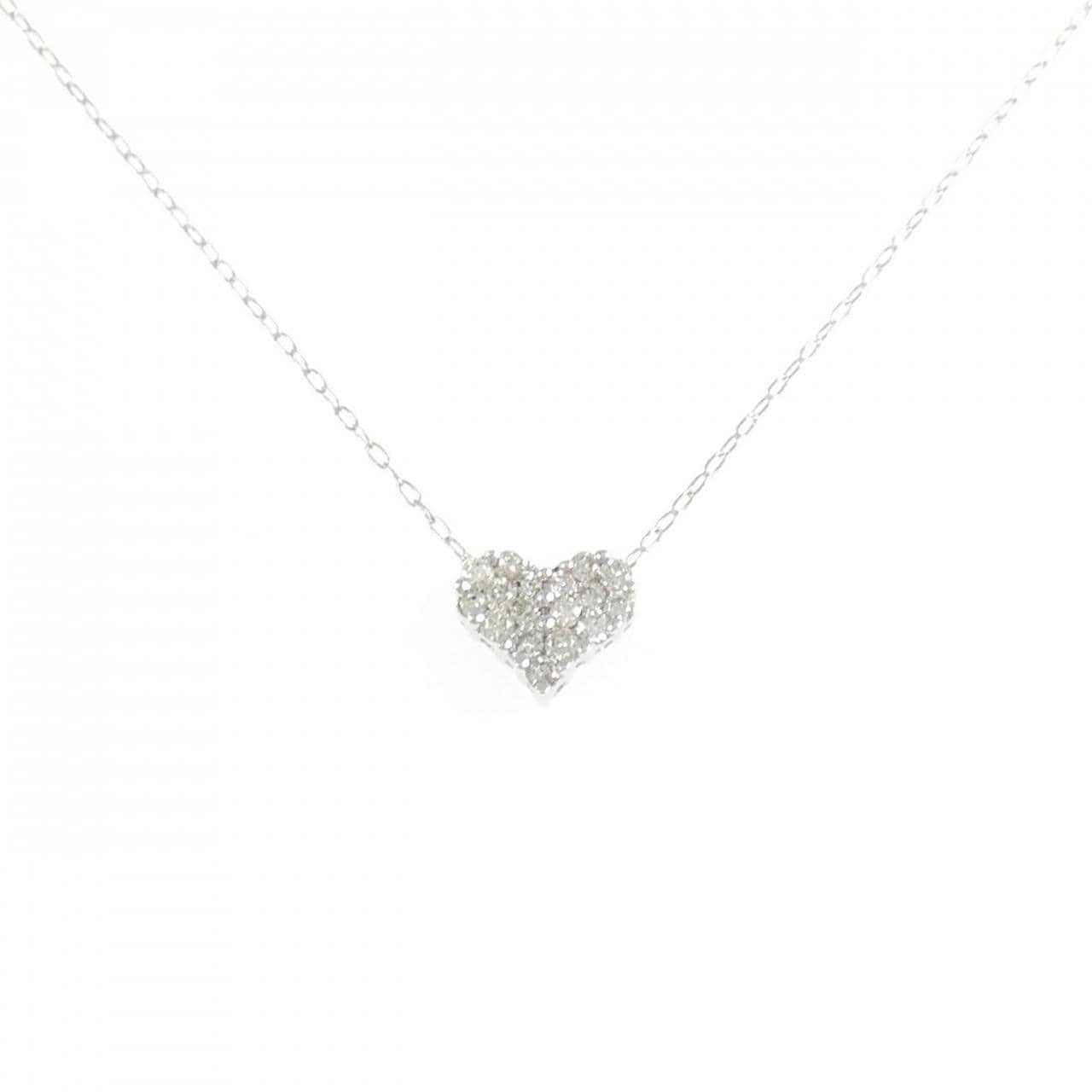 K18WG ハート ダイヤモンド ネックレス 0.21CT