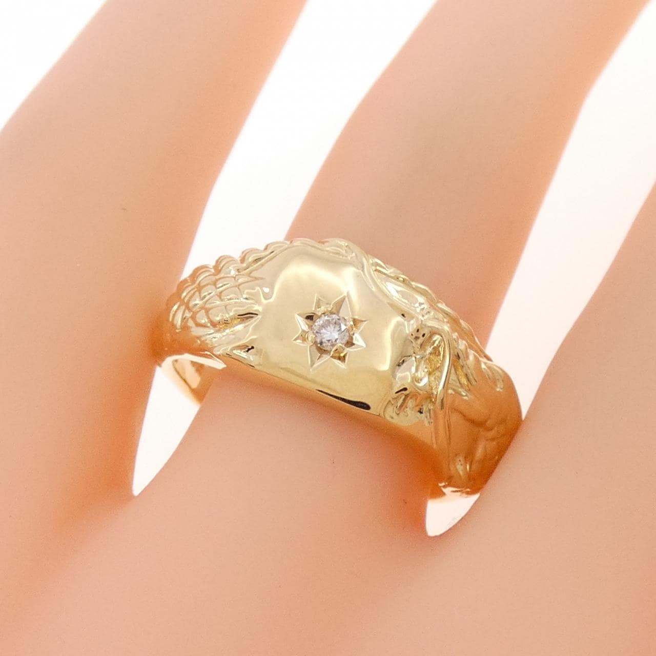K18YG ドラゴン ダイヤモンド リング 0.03CT