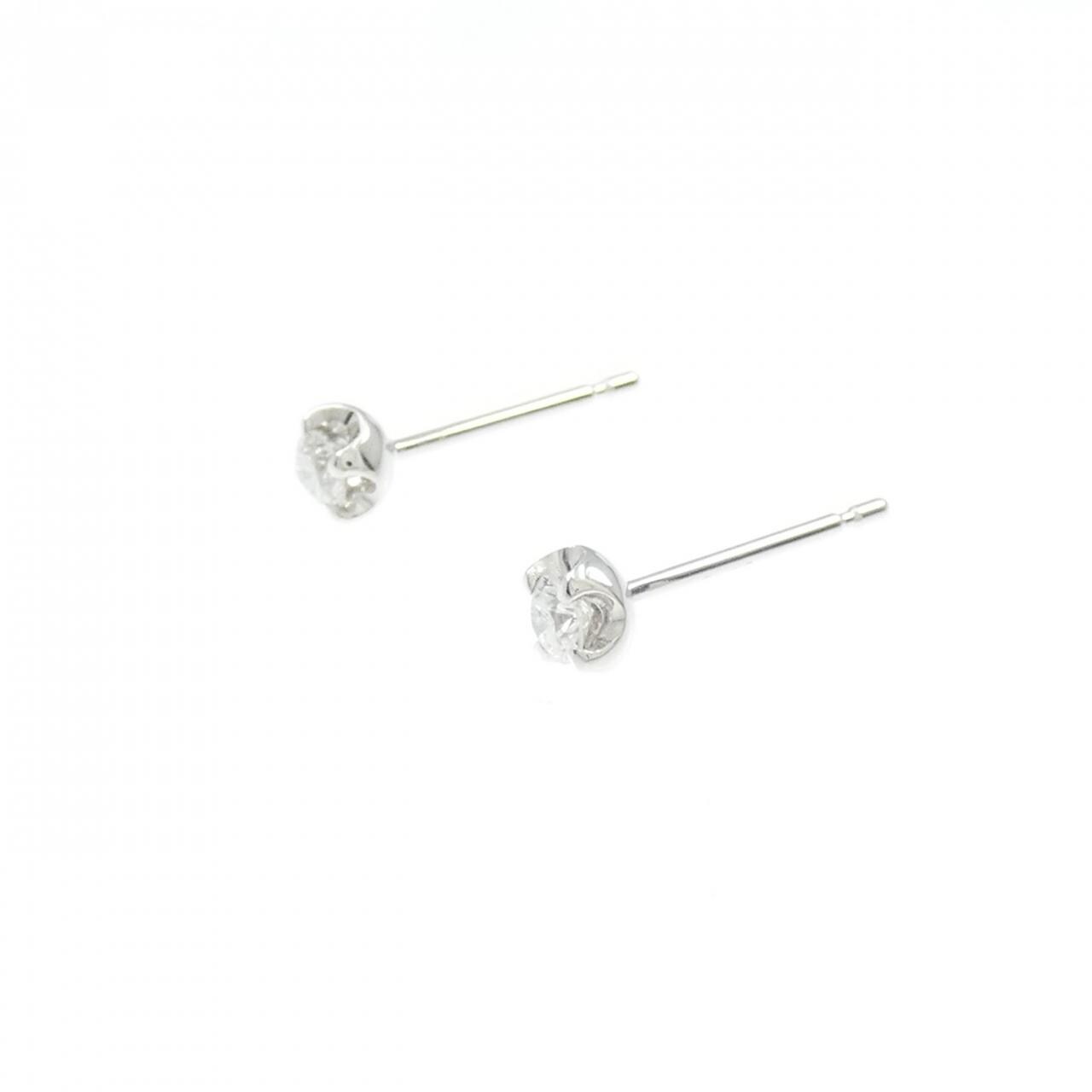 K10WG ソリティア ダイヤモンド ピアス