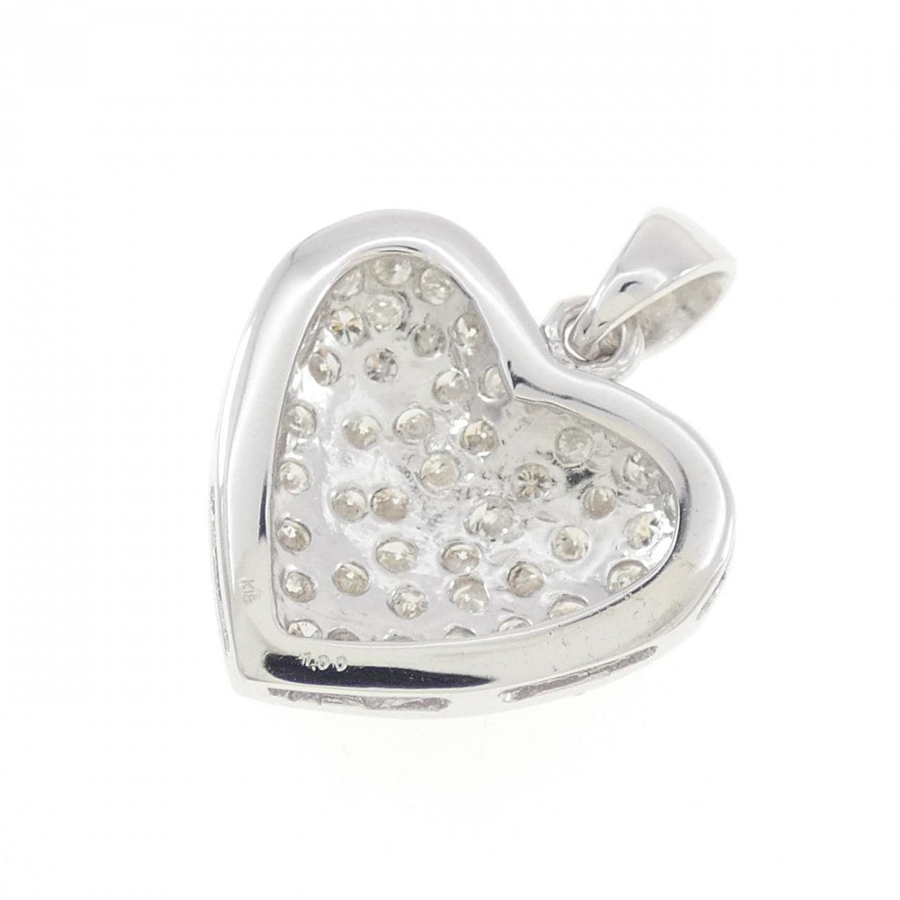 K18WG Pave Heart Diamond Pendant 1.00CT