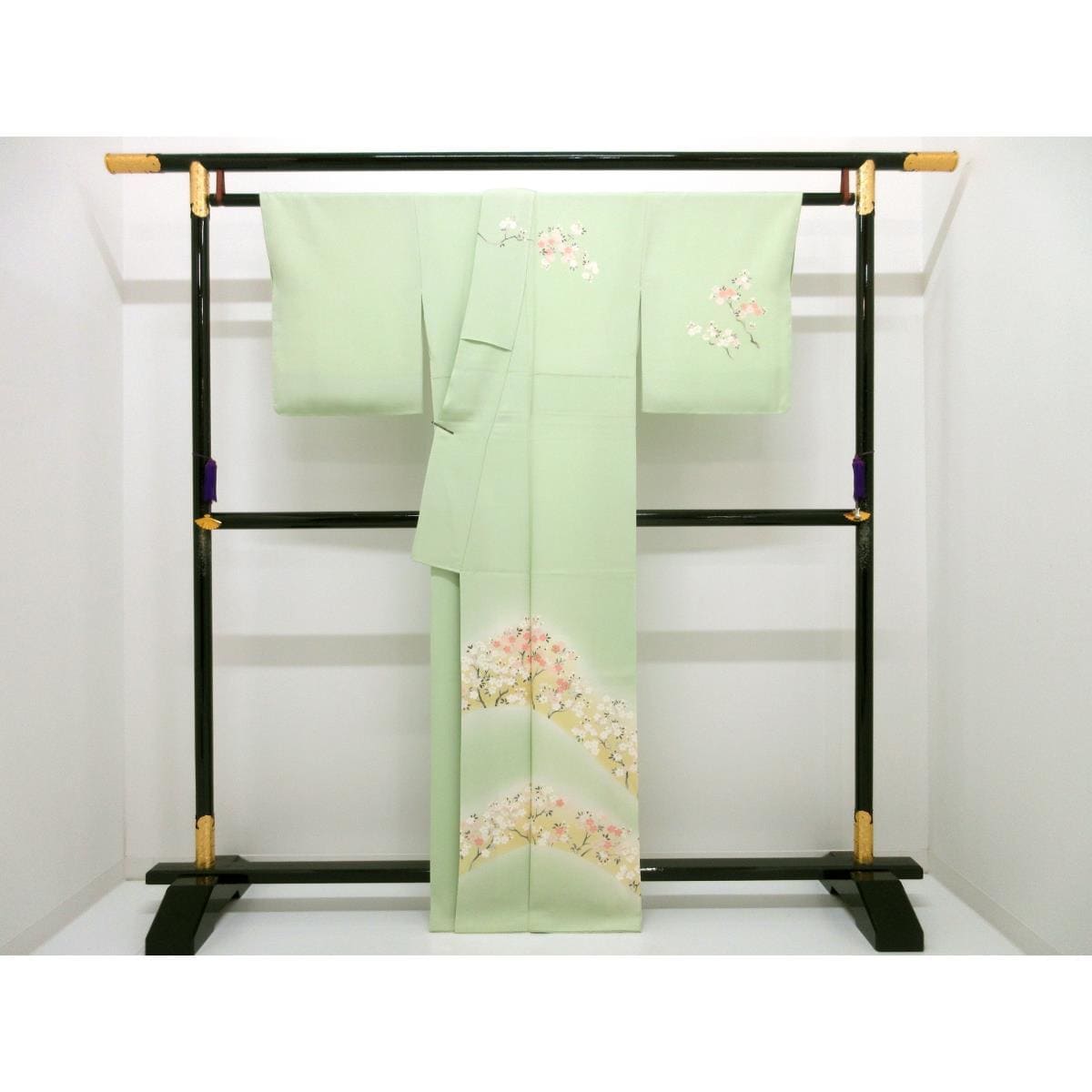 【未使用品】訪問着　友禅金彩加工　刺繍入りボカシ染