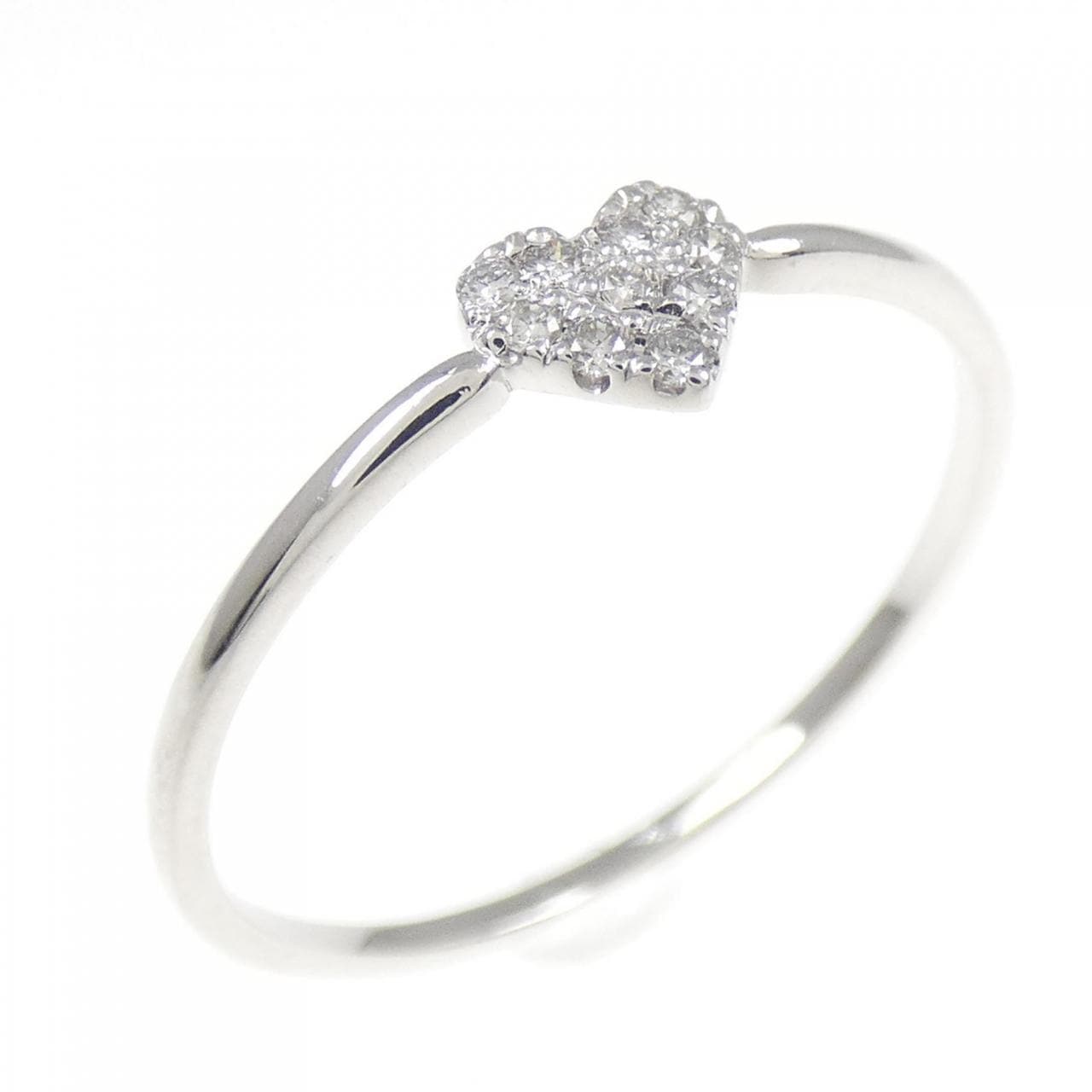 K18WG ハート ダイヤモンド リング 0.05CT
