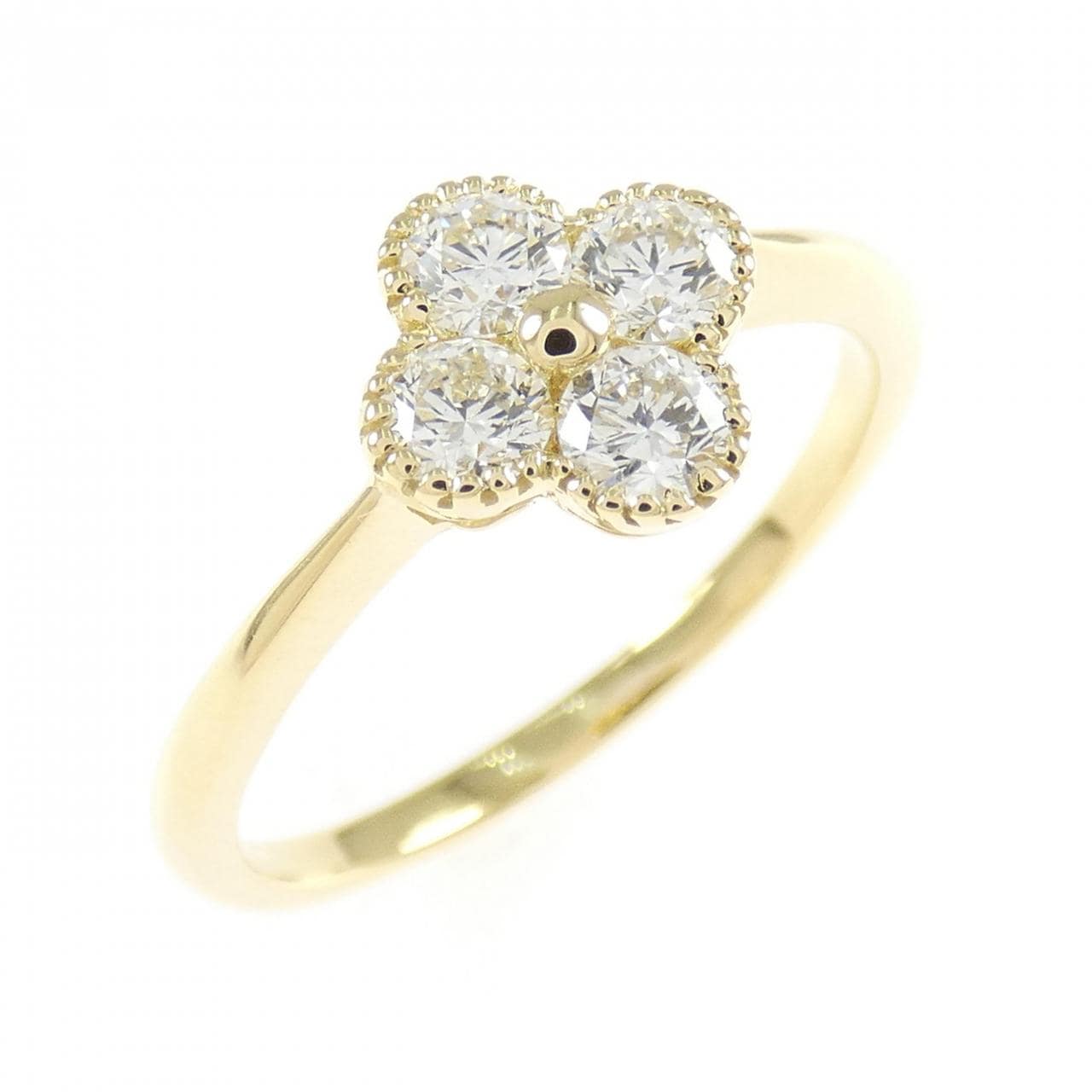 K18YG フラワー ダイヤモンド リング 0.518CT