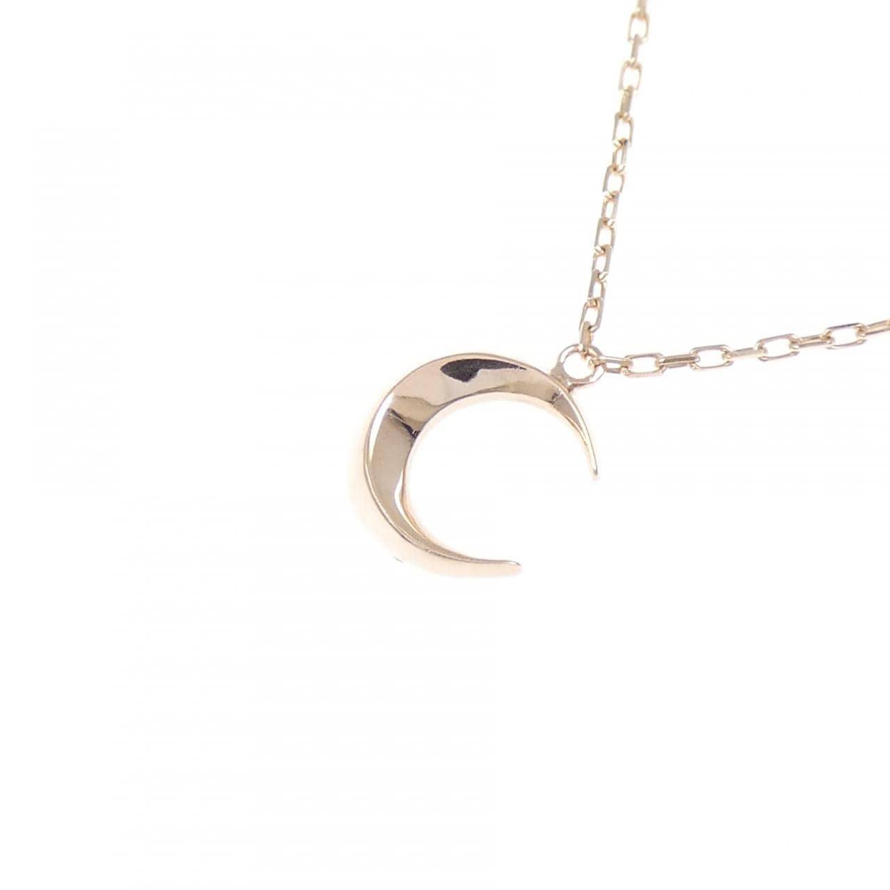 K10PG スター×ムーン ダイヤモンド ネックレス 0.08CT