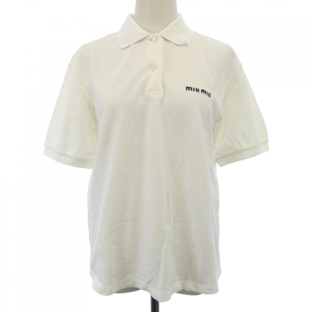 MIU MIU Miu cotton pique polo shirt with logo, MJN535 SOOO 14RW.