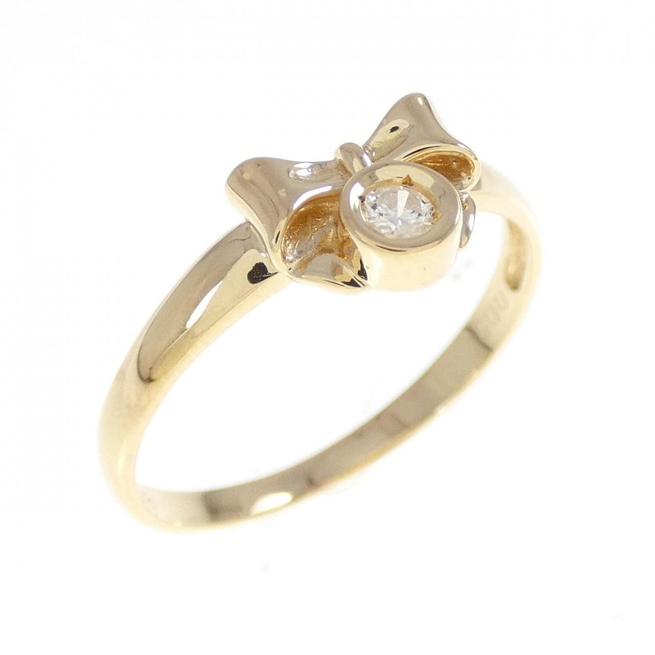 K18YG 絲帶鑽石戒指 0.05CT