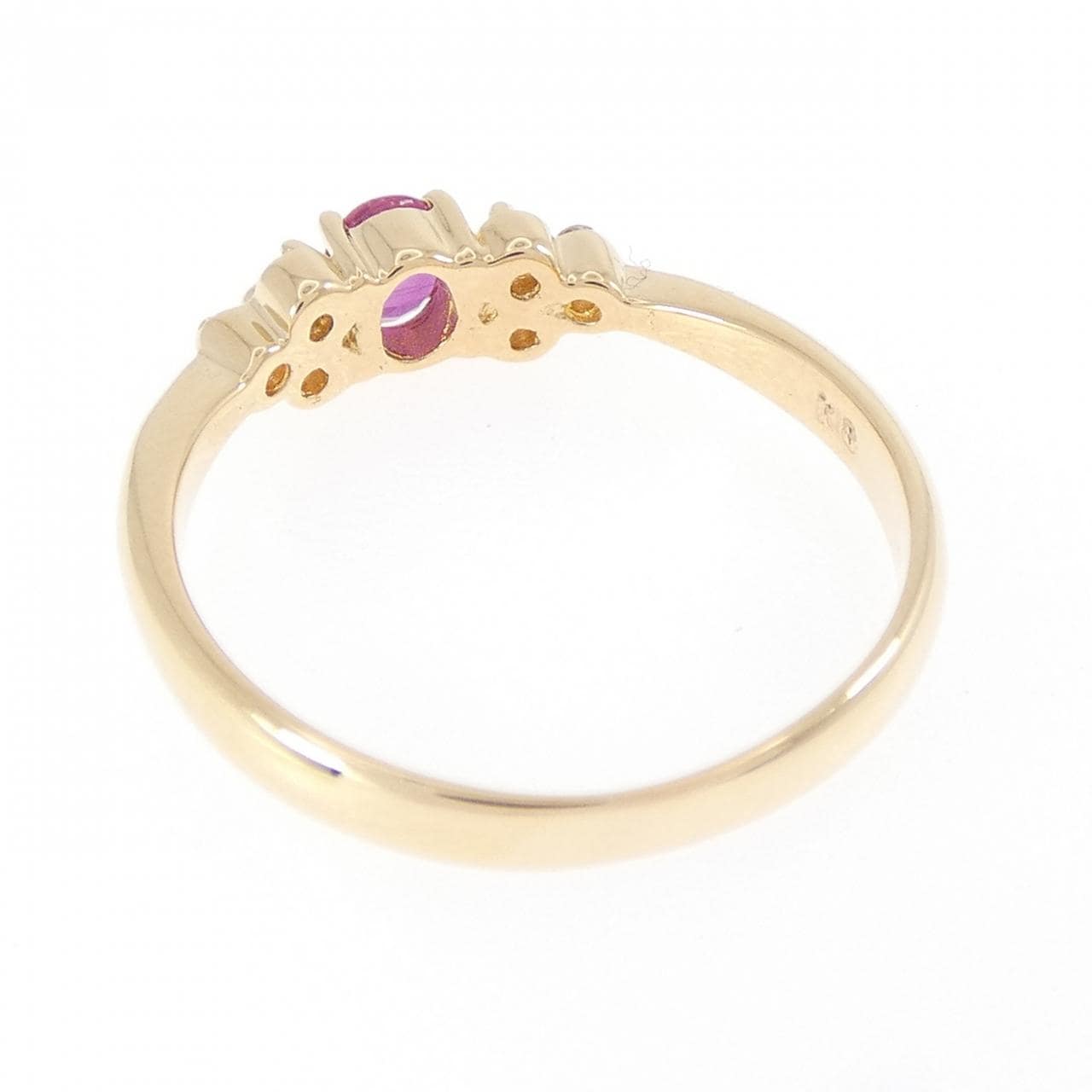 K18YG ルビー リング 0.19CT