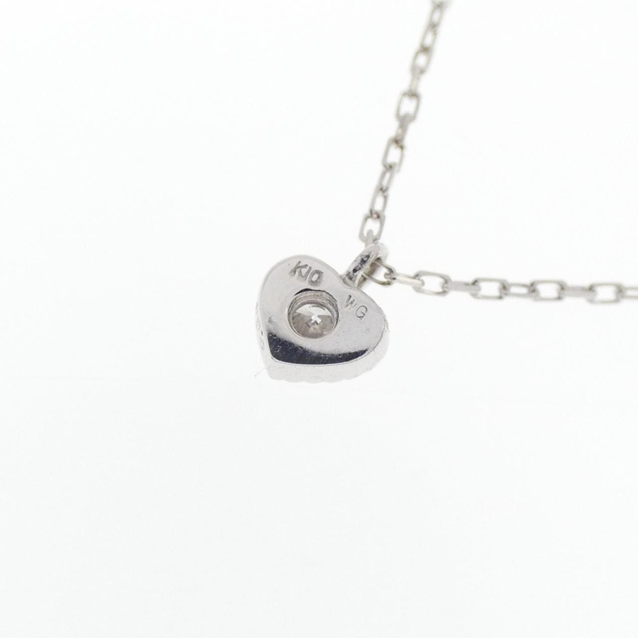 K10WG ハート ダイヤモンド ネックレス 0.05CT