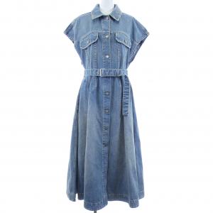 クリスチャンディオール CHRISTIAN DIOR ディオールオブリークコットンデニム フレアミディドレス 612R50A3153 ワンピース