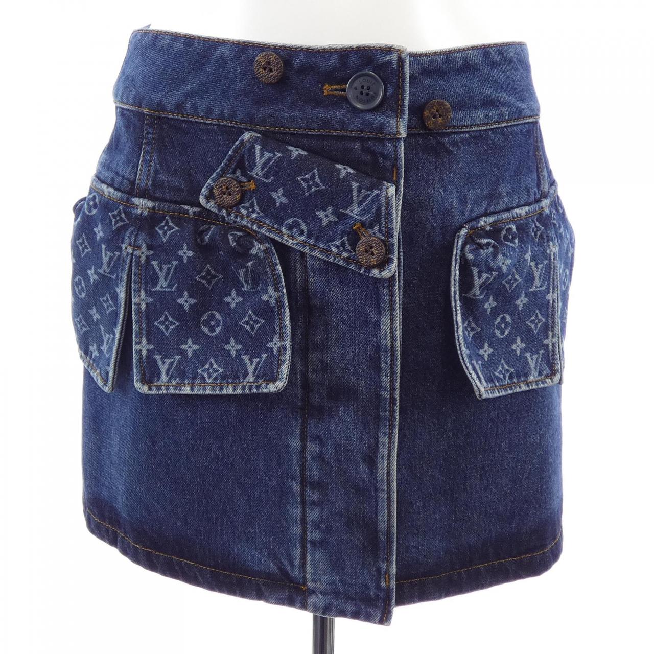 ルイヴィトン LOUIS VUITTON モノグラム アクセント ロウデニム FUSK98GOW スカート