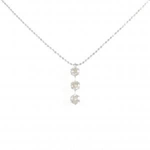 K18WG スリーストーン ダイヤモンド ネックレス 0.50CT