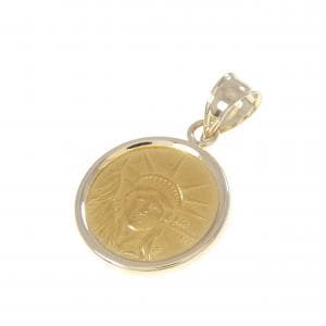 K14YG(枠) コイン ペンダント