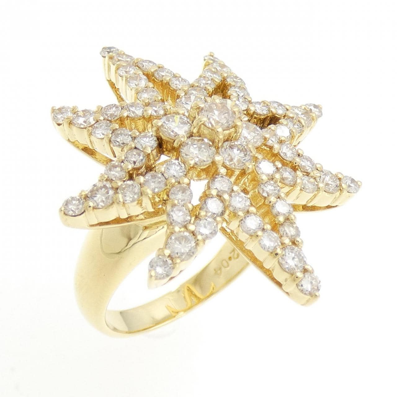 K18YG ダイヤモンド リング 2.04CT