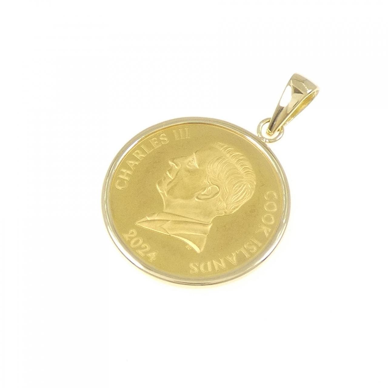 K18YG(枠) コイン ペンダント