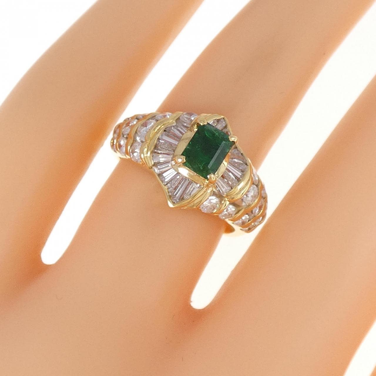 K18YG翡翠戒指0.55CT