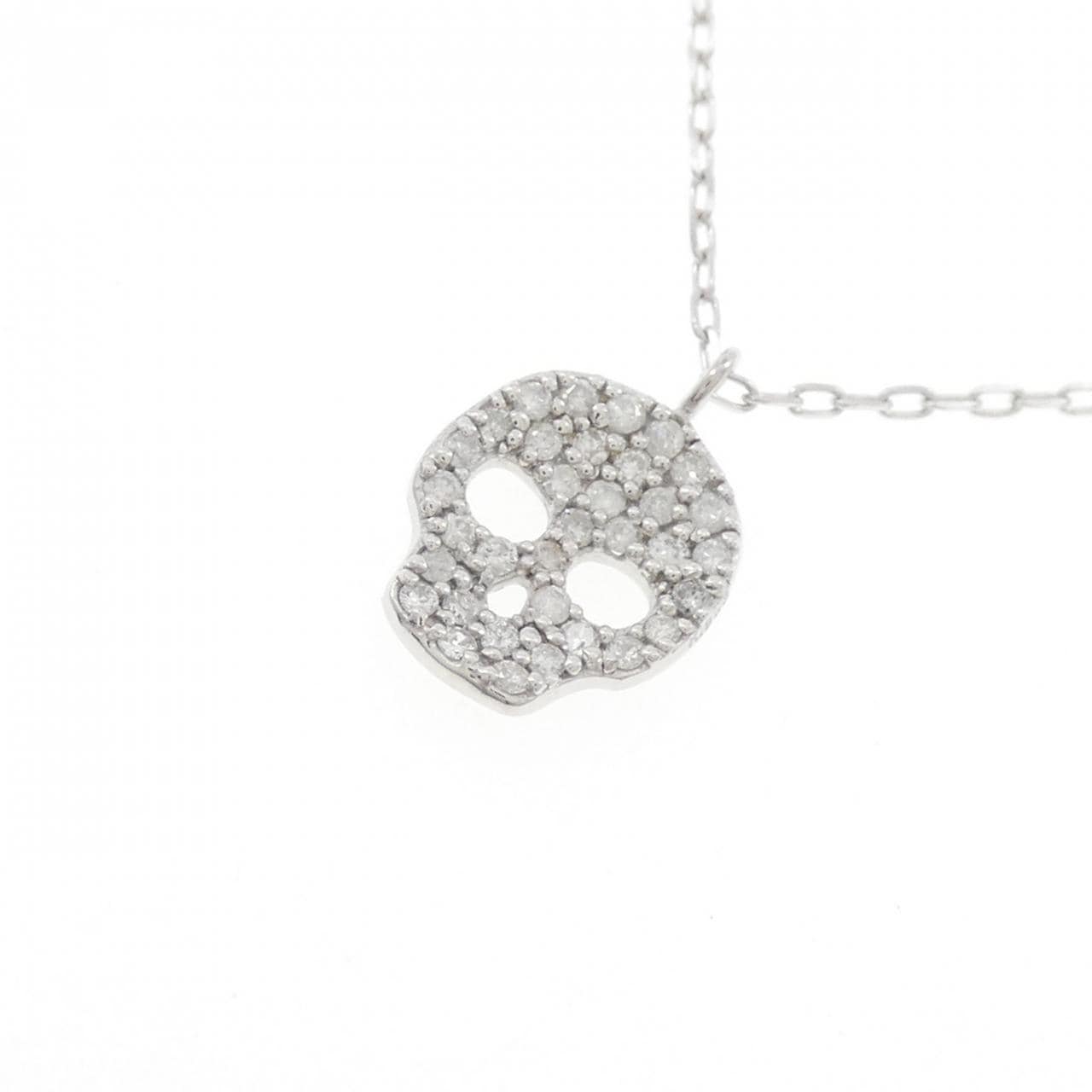 K18WG骷髅头钻石项链 0.17克拉