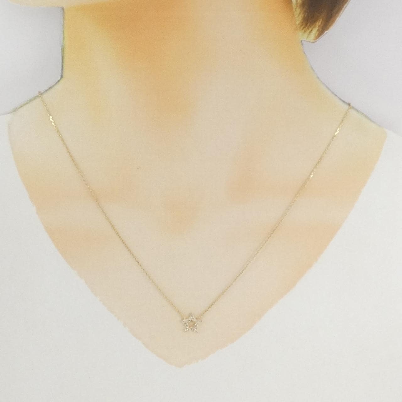 K10YG スター ダイヤモンド ネックレス 0.11CT