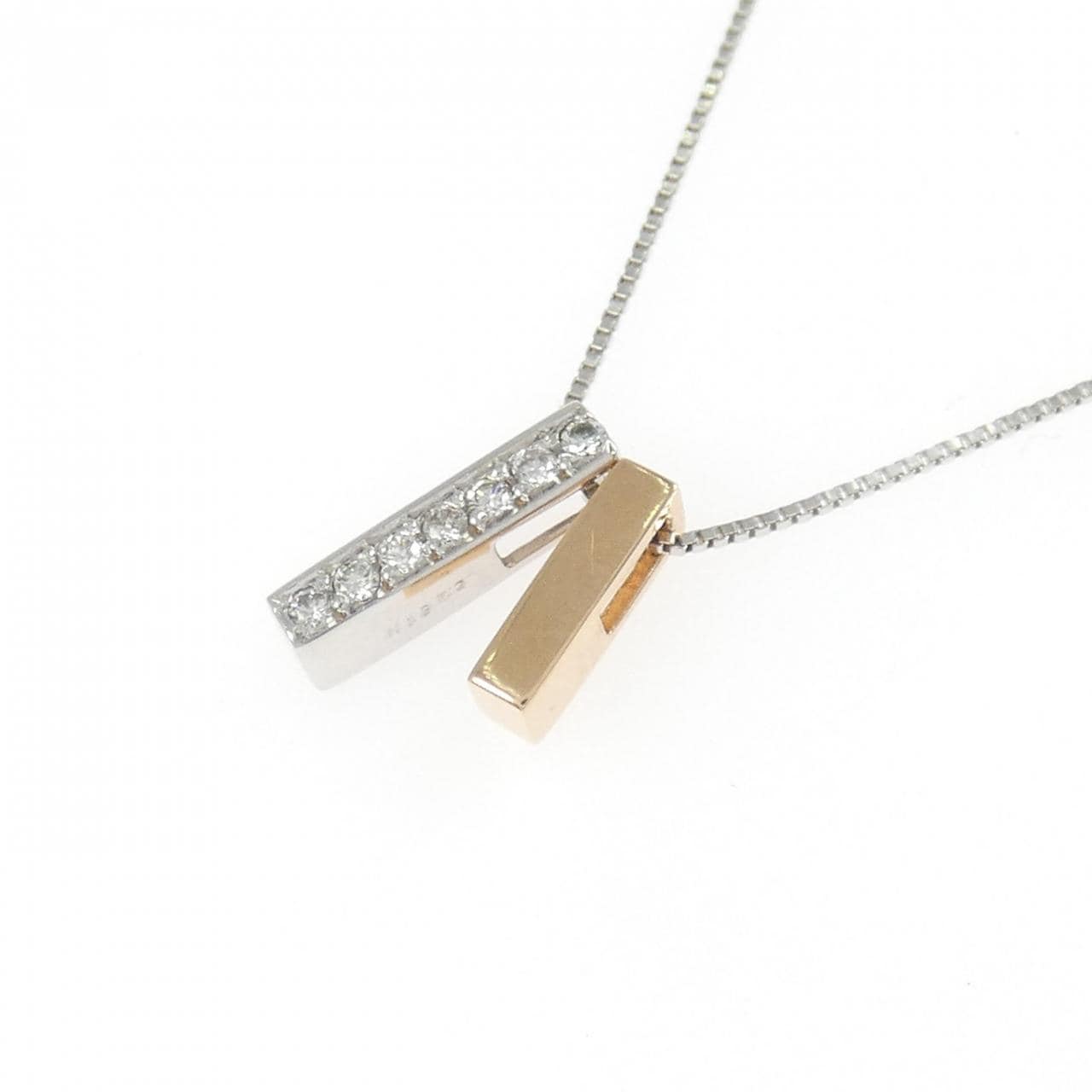 K18WG/K18PG 2WAY ダイヤモンド ネックレス 0.07CT