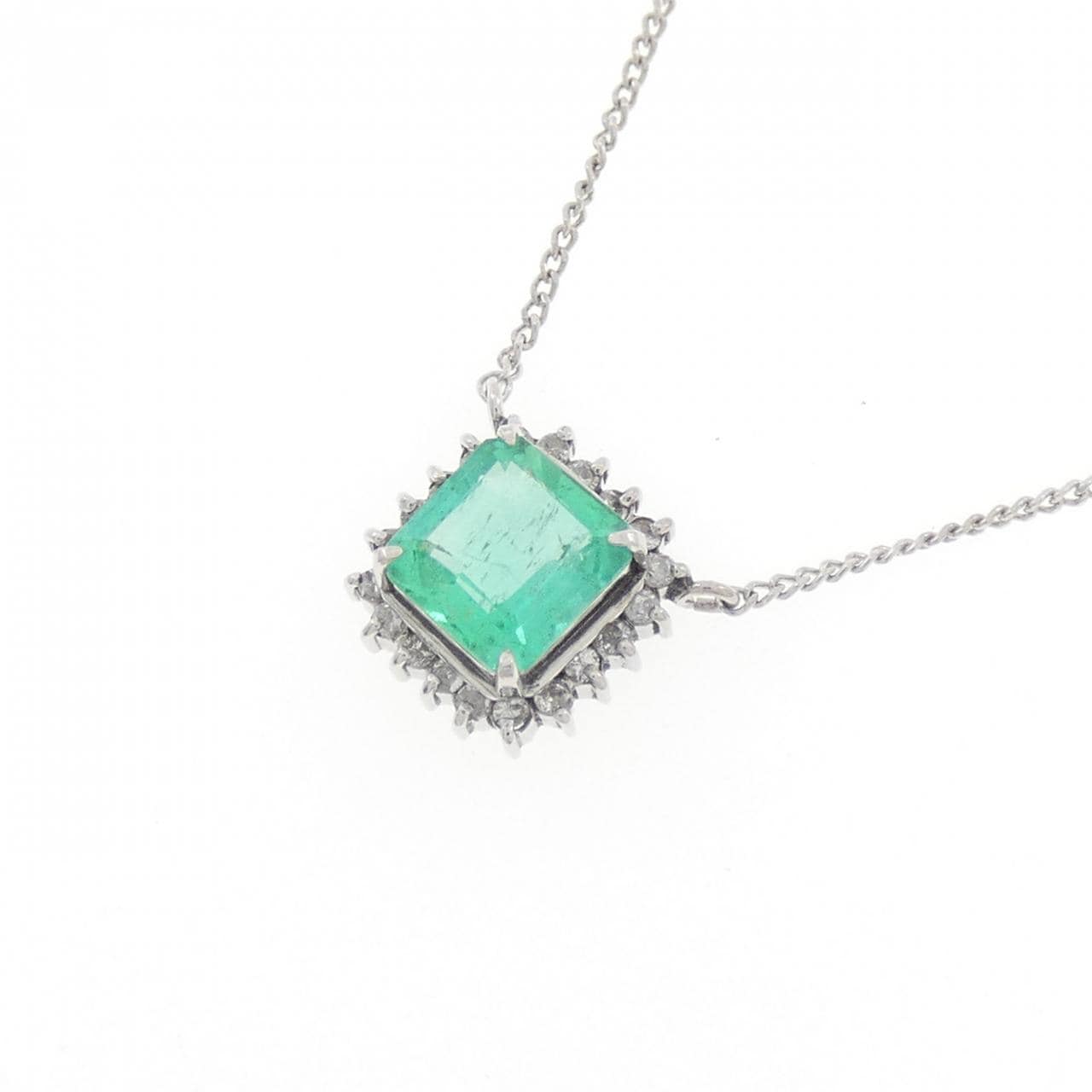 PT850 エメラルド ネックレス 0.70CT