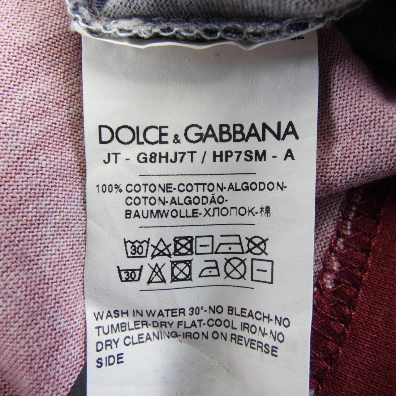 ドルチェアンドガッバーナ DOLCE&GABBANA G8HJ7T/HP7SM Tシャツ