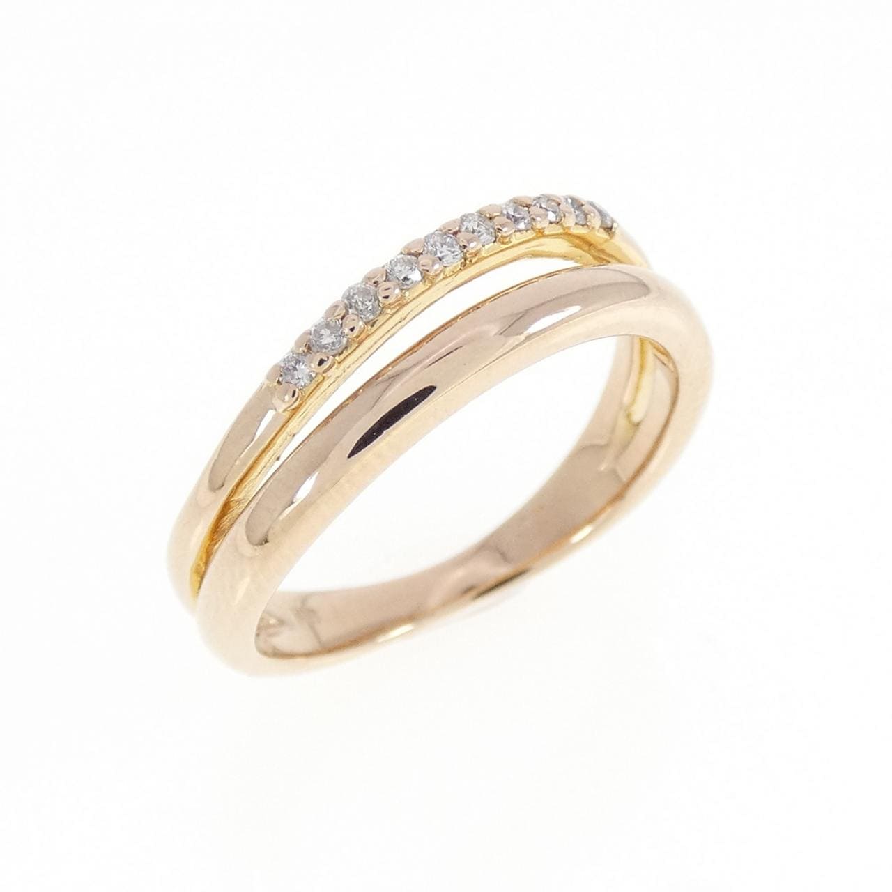 K18PG ダイヤモンド ピンキーリング 0.05CT