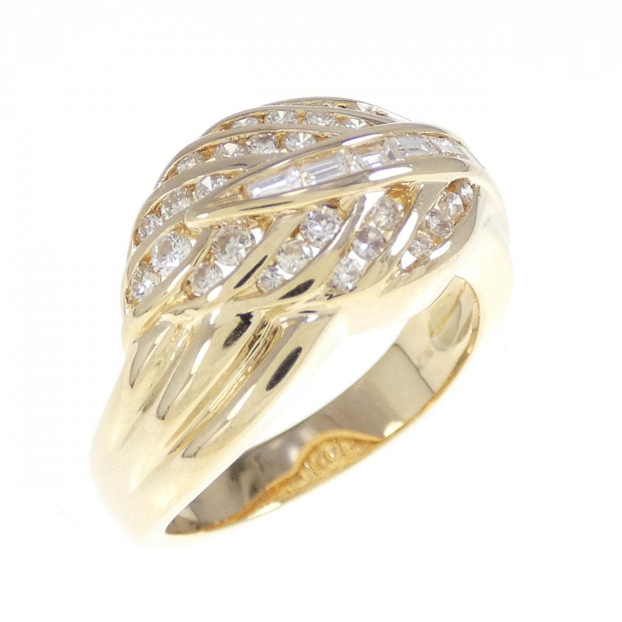 K18YG リーフ ダイヤモンド リング 0.59CT